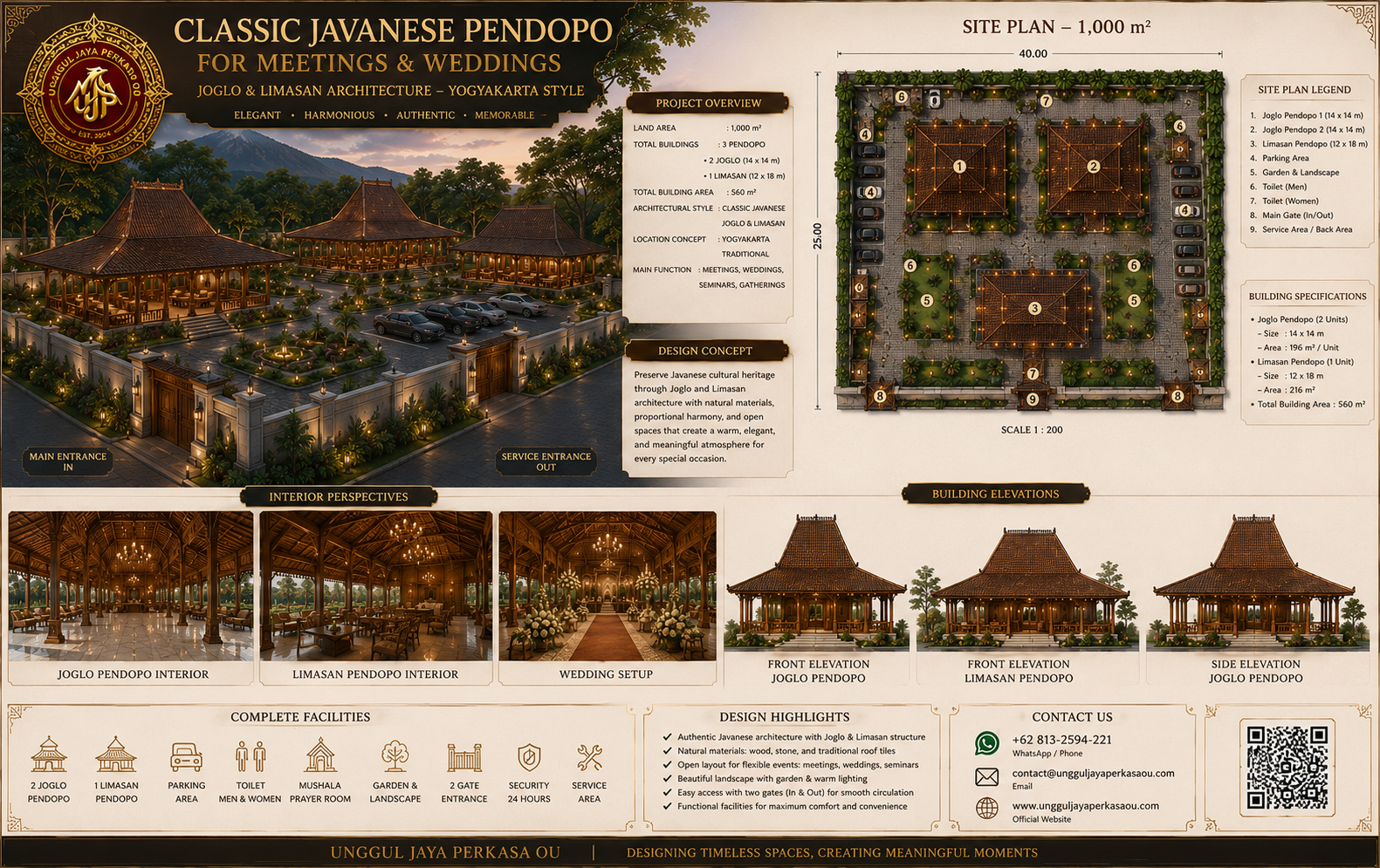 Timeless Javanese Heritage Pavilion Design for Meetings & Wedding Venues
